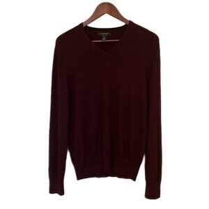 Banana Republic | Burgundy Long Sleeve V-neck Silk Blend Sweater - Size M